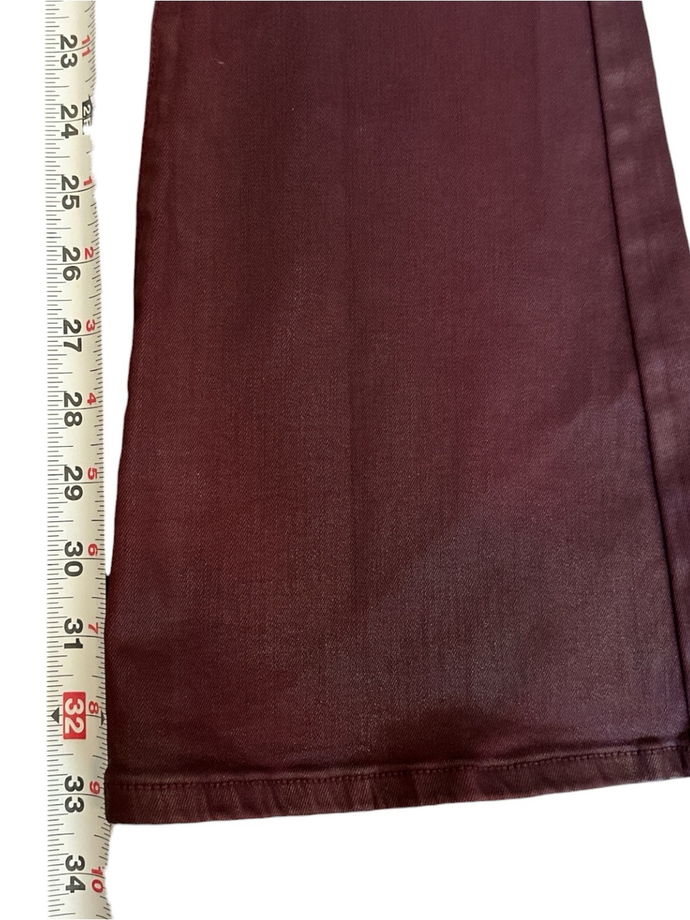 7 For All Mankind Coated Ultra High Rise Flare Jeans Burgundy Size 25 - Picture 8 of 11